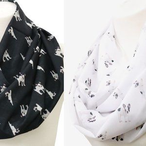 French Bulldog Infinity scarf Frenchie print women